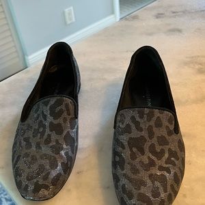 DONALD PLINER LEOPARD BLACK/SILVER SHOES 7 1/2.